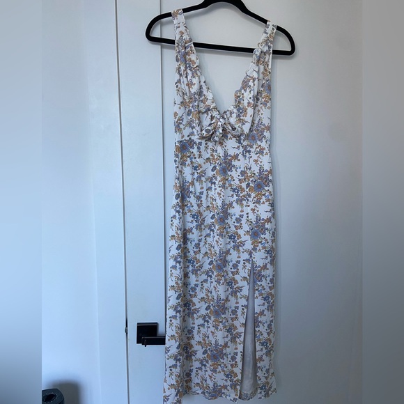 Floral summery Abercrombie and Fitch midi dress with leg slit - Picture 1 of 4